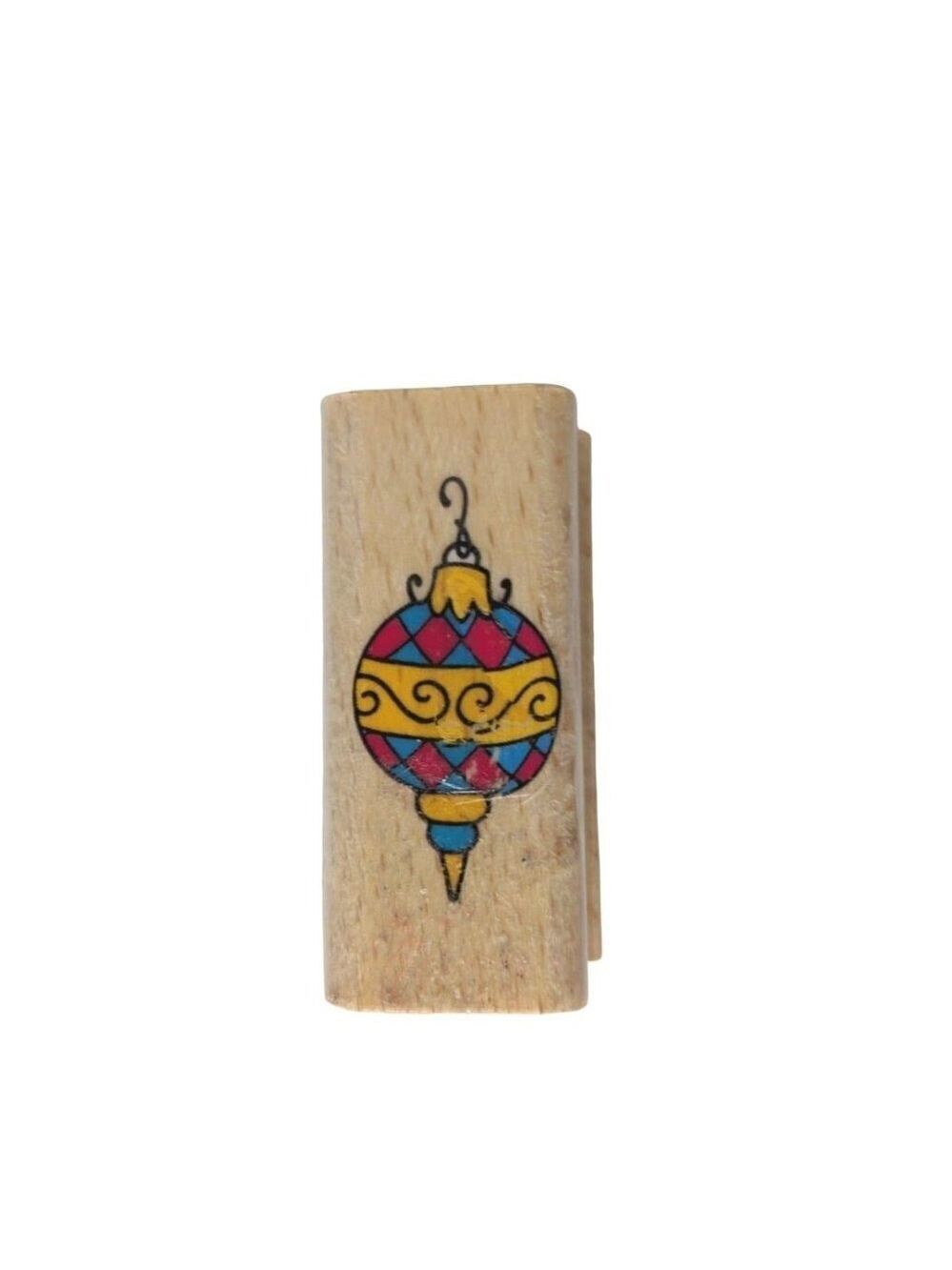 Stampcraft Rubber Stamp Christmas Holiday Ornament 2 x 1